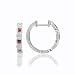 14k White Gold Diamond and Ruby Filigree Hoop Earrings