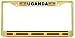 Uganda Ugandan Flag Gold Tone Metal License Plate Frame Holder