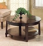 Wood Round Coffee Table - 38 Inch