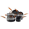 Rachael Ray 10-Piece Hard-Anodized Cookware Set, Orange