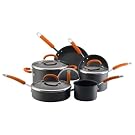 Rachael Ray 10-Piece Hard-Anodized Cookware Set, Orange
