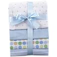 Luvable Friends 4-Pack Flannel Receiving Blankets, Blue