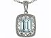 Genuine 14k Gold Emerald Cut Aquamarine Pendant - White or Yellow Gold 1.58 cts