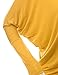 Doublju Women Long Dolman Sleeve Solid Color Boat Neck Top
