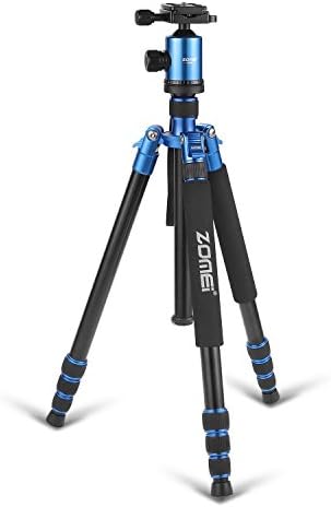 ZoMei 65" Professional Compact Magnesium Aluminium Sturdy Camera Tripod Monopod with Quick Release Plate Tripod Mount Ball Head for Canon Nikon Sony(Blue)