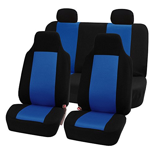 FH GROUP FH-FB102114 Classic Cloth Car Seat Covers Blue / Black color