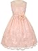 Flower Girl Embroidered Tulle Overlay Dress with Illusion Neckline