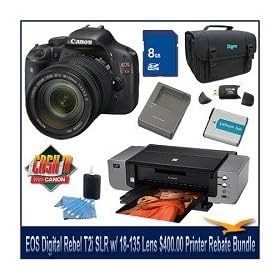 Click here to buy EOS Rebel T2i Digital SLR Kit w 18-135 Lens. Includes PIXMA Pro 9000 Mark II Photo... by Canon.