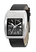 Diesel - DZ1192 - Montre Homme Acier - Quartz Analogique - Rectangle - Cadran Noir - Dateur - Bracelet Cuir Noir
