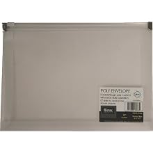 Filexec Poly Envelope, Side-load, Zipper Closure,Clear (Pack of 12) (50090-18033)