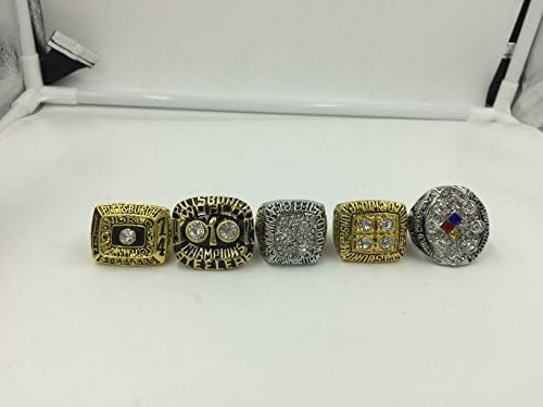 Five Years 1974/1975/1978/1979/2008 Super Bowl Replica Pittsburgh Steelers Championship Rings Size 11