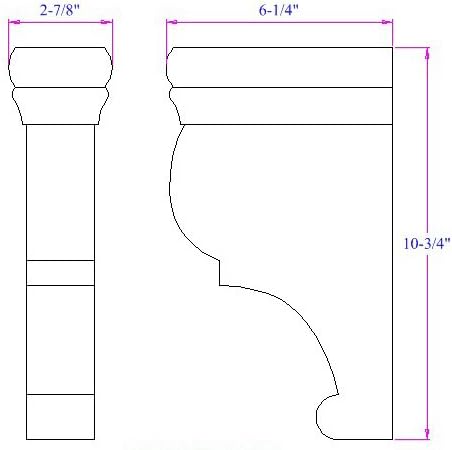 Shaped Countertop Bar Bracket by Castlewood - Maple
