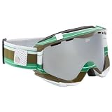 Spy Zed Goggles Green Stripe / Bronze with Silver Mirror & Persimmon Lenses