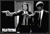 Pulp Fiction Movie (Pointing Guns)á Dry Mounted Poster Wood Framed.