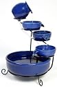 Blue Solar Ceramic Cascade Water Feature