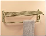 Brass Train Rack or Hotel Style Towel Shelf with Drying Bar