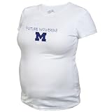 Michigan Wolverines White Ladies Maternity T-shirt