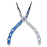 suaoki フィッシングプライヤー 釣り用ペンチ フィッシュグリップ 多機能 頑丈 針はずし フックはずし ラインカッター 魚釣りなど 専用ケース カラビナ 安全ロープ付き