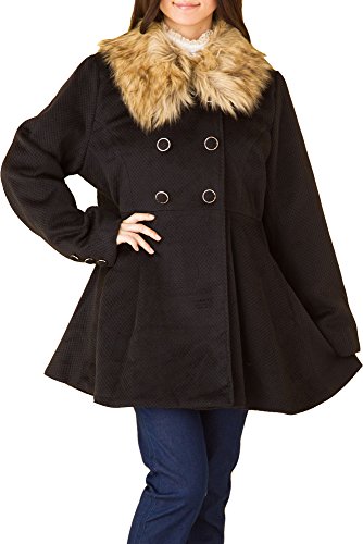 (Goldjapan)ゴールドジャパン 大きいサイズ レディース フェイクファー付き コート ワンピース コート ピーコート Aラインコート フレアコート ダッフルコート トレンチコート 可愛い ゆったり Aライン 体型カバー フォーマル パーティー ドレス デート 結婚式 二次会 入学式 入園式 カジュアル エレガント きれいめ ワンピ エレガント キャメル 黒 ブラック Black camel sada-8005