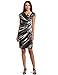 London Times Women's Print Stripe Satin Sheath Dress, White/Grey, 6