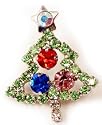 Kleiner Stickpin Weihnachtsbaum - mit original Swarovski-Kristallen