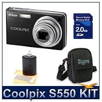 Nikon Coolpix S550 (Black) Sensible Mega-savings bundle