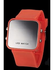 Youyoupifa Digital Display Mirror Dial LED Sport Watch (Orange)