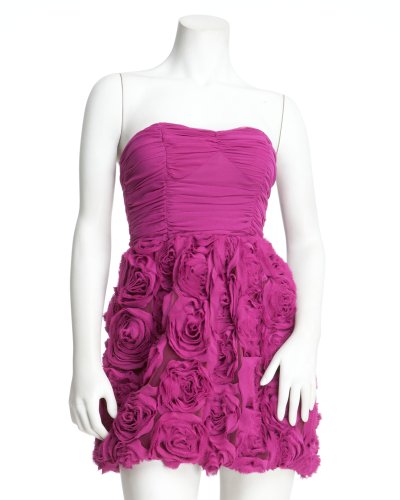 2b Pink Allover Rosette Strapless Dress 2b Pink Allover Rosette Strapless Dress