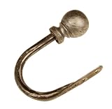 BCL Drapery Hardware, Classic Ball Holdback, Set of 2, Antique Silver Finish