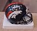 John Elway Hand Signed Autographed Denver Broncos Riddell Football Mini Helmet w/ Photo of Signing