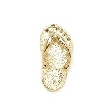Slipper Pendant with Diamond in 14K Yellow Gold