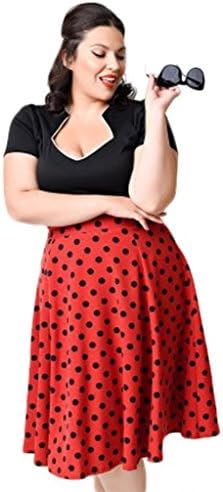 FavorGrace Retro Deep V Splicing Plus Size Party Swing Dresses