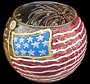 America's Flag Design - Hand Painted - 19 oz. Bubble Ball with candle