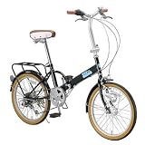 Raychell(レイチェル) 20インチ6段変速オートライト付き折り畳み自転車/MHD-206R ブラック 20インチ MHD-206R BK