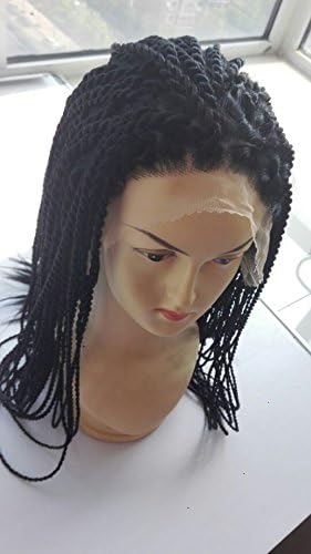 Fantasy Hair Women's Synthetic Hair Wig Braided Lace Front Wig Kanekalon Afro Braiding Lace Wig Black Women Lace Front Twist Wigs (18")