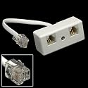 RJ11 Plug to 2 Way RJ11 US Telephone Socket Adapter Splitter