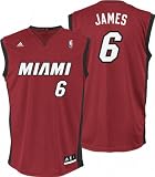 LeBron James Jersey: adidas Red Replica #6 Miami Heat Jersey