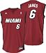 LeBron James Jersey: adidas Red Replica #6 Miami Heat Jersey