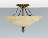 Murray Feiss Tres Chic Belle Fluer Firenze Gold Two-Light Semi-Flush Ceiling Light