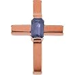 14K Rose Gold Iolite Cross Pendant