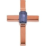 14K Rose Gold Iolite Cross Pendant
