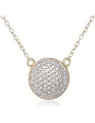 18k Yellow Gold Plated Sterling Silver Two Tone Necklace, 18"