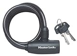 Master Lock 8126D Quantum Cable Lock, Keyed Lock, Self Coiling, 6-Foot x 5/16-Inch