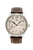 Zeppelin Herrenarmbanduhr LZ 127 Graf Zeppelin Mechanik kleine Sekunde mit Datum beige 7636-5