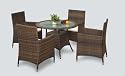 Palm Island Collection - 5 Piece Wicker Rattan Outdoor Dining Set