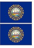 2 New Hampshire State Flag Stickers Decal Bumper Window Laptop Phone Auto Boat Wall