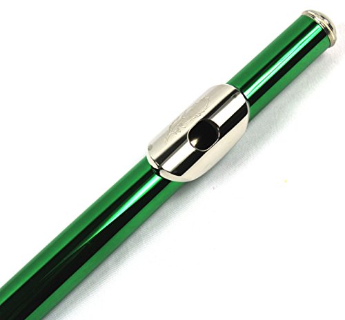 Engraved Design Italian Pads 16 Keys Close Hole C Flute Green Color