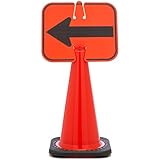 Mutual Industries 17729-0-6 Traffic Cone -  Left Arrow Cone Sign, 13" x 11"