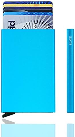 NEW RFID Blocking Stainless Steel Card Holder Case - Very Slim, Protective &amp; Stylish Travel Wallet [*6 Card Capacity*] [Smart and Safe 1-Click Removal]