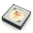 Elegant Silver Tone Vanity Compact Mirror, Flapper Girl